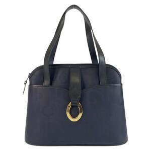CHRISTIAN DIOR Vintage Blue Leather Trotter Shoulder Bag